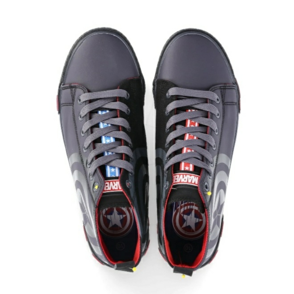 Ground Up Gray Captain America Hi-Top Sneakers Men's Shoe Sizes - Picture 4 of 5